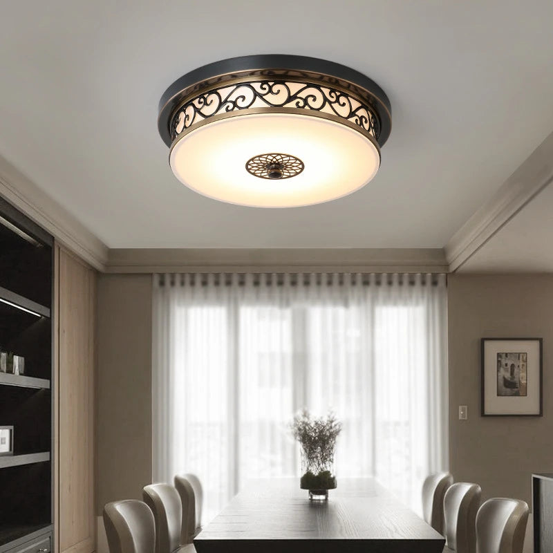 plafonniers led circulaires style rétro américain décoration moderne - vue 6 sur 8
