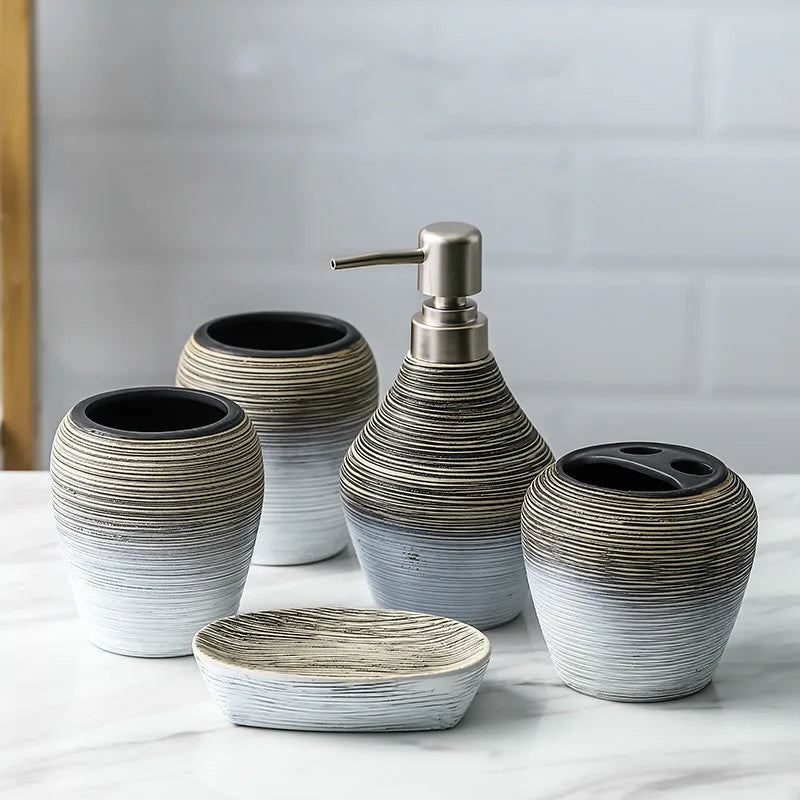 accessoires de salle de bain en céramique rétro artisanaux et pratiques - vue 7 sur 8