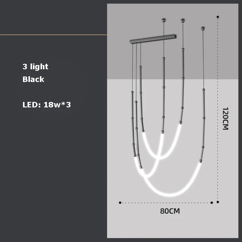 lustre art déco en métal noir avec éclairage led - vue 9 sur 16
