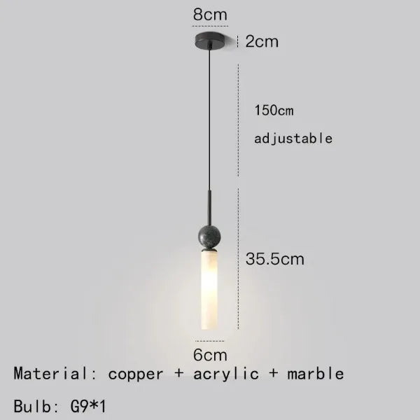 suspension en marbre et cuivre pour éclairage intérieur moderne