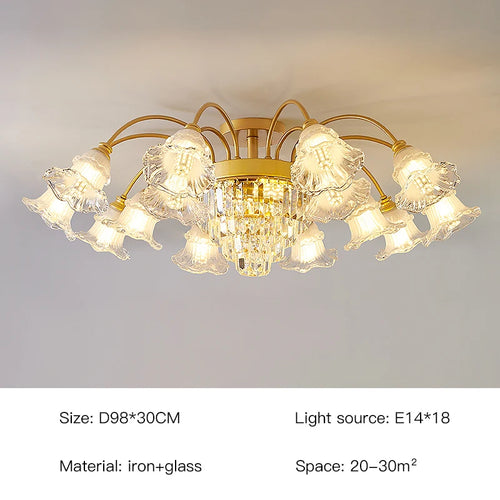 lustre rétro en cristal pour décoration intérieure élégante - vue 13 sur 18