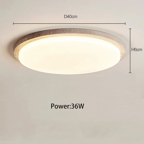 plafonnier led style wabi-sabi japonais en pierre de grotte - vue 9 sur 9