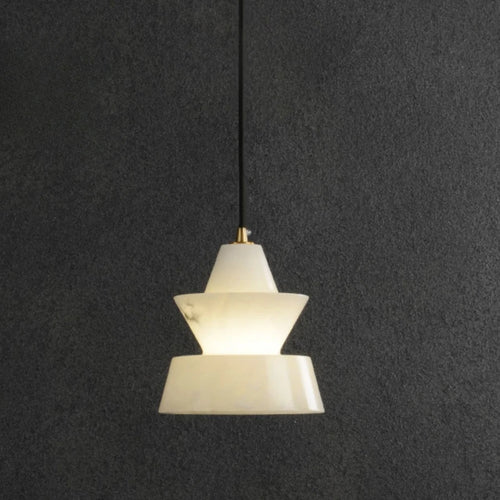lustre en marbre naturel suspension rétro décor nordique - vue 5 sur 7
