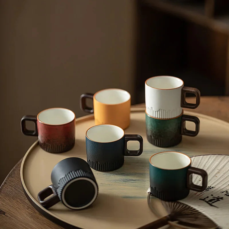 Tasse à thé céramique dégradée 70 ml anse