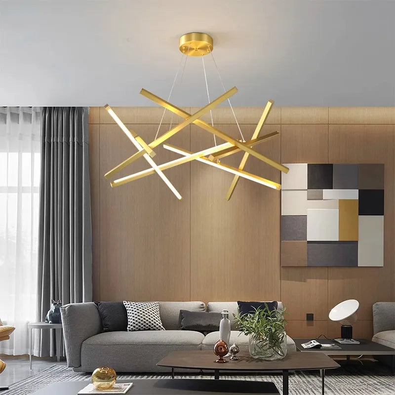 lustre led moderne simple pour éclairage intérieur - vue 5 sur 8