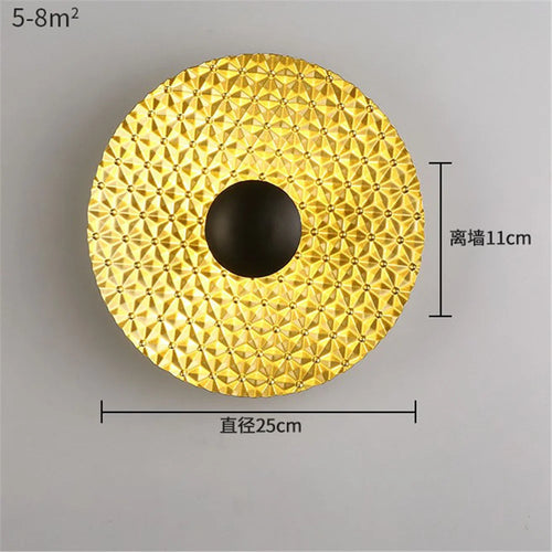 applique murale LED ronde en métal nordique décoratif pour intérieur moderne - vue 17 sur 23
