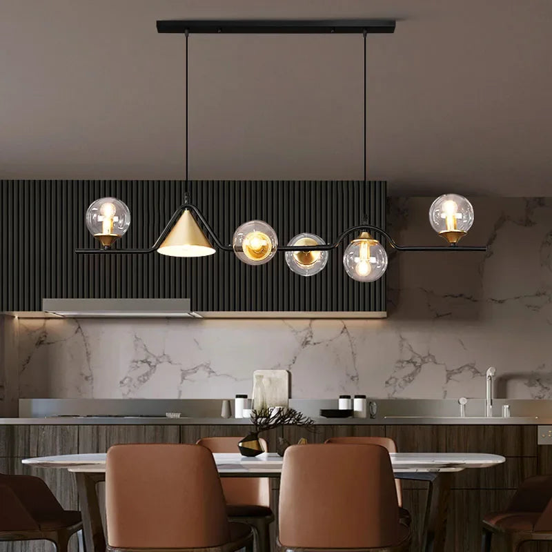 Kithchen Island Chandelier Nordic Pendant Lamp Glass Suspension Luminaire Ceiling Hanging Lamps - vue 4 sur 12