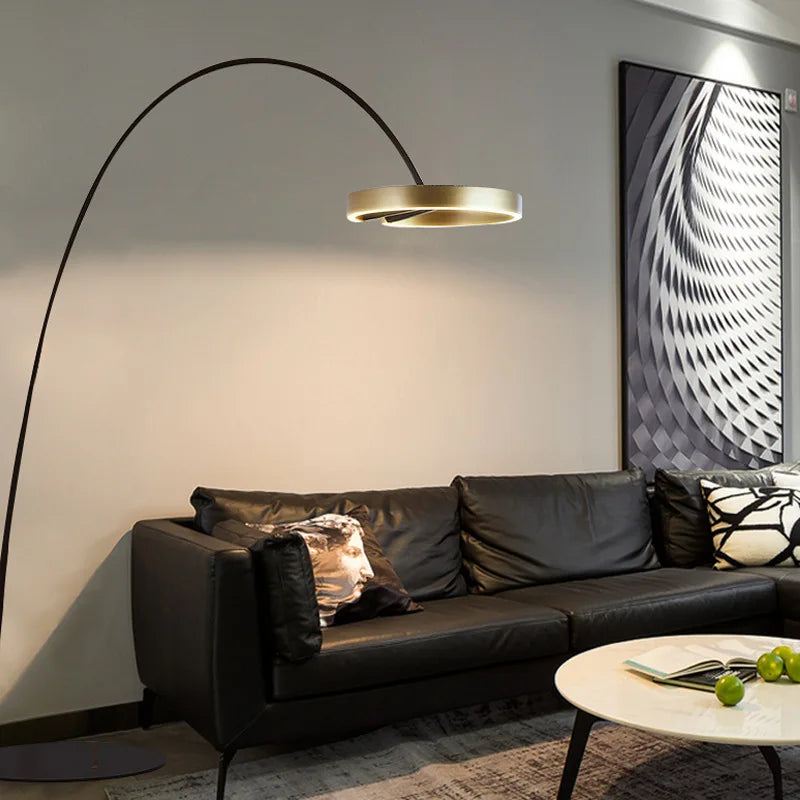 lampadaire led dimmable design nordique c anneau pour décoration maison