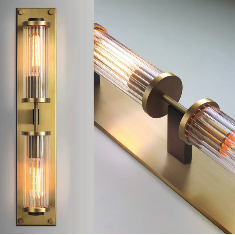 applique murale led minimaliste de luxe post-moderne en cuivre - vue 4 sur 7