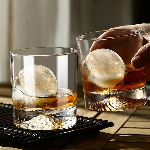 Verre à vin montagne enneigée relief rocher 300ml