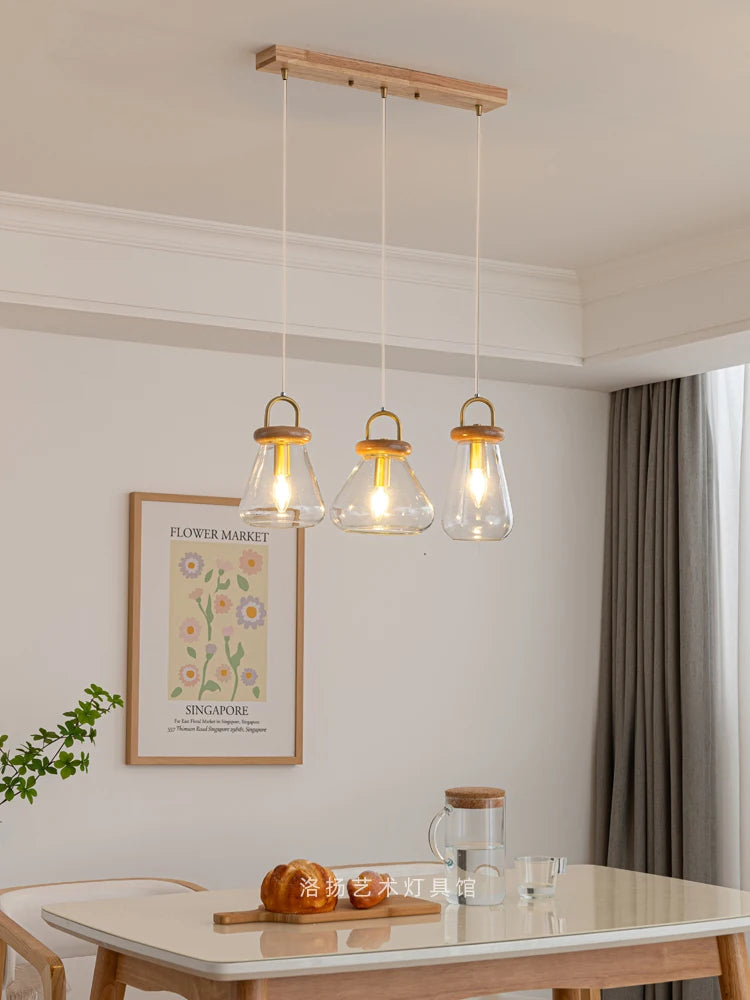 suspension abat-jour en verre transparent style art déco pour éclairage intérieur - vue 4 sur 11