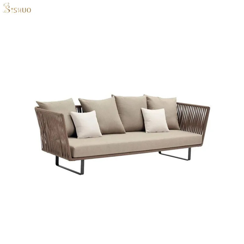banc de jardin canapé d'angle en rotin pour extérieur