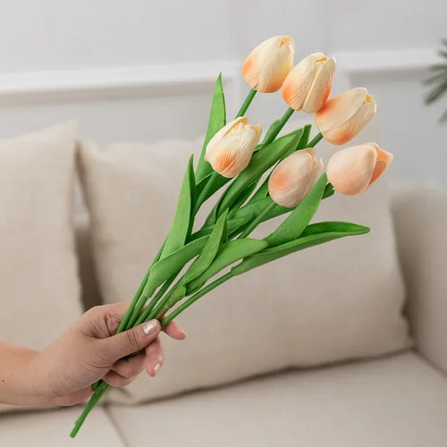 bouquet de tulipes artificielles luxe pour décoration intérieure et mariage - vue 3 sur 17