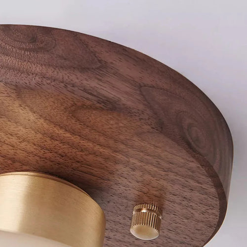 Walnut Wood Ceiling Light Fixture, Modern Wabi-Sabi Style, Grass Led Ceiling Lamp for Hallway, Entryway, Kitchen, Foyer - vue 7 sur 7