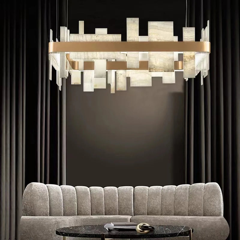 Lustre design LED moderne luxe marbre concepteur décoration