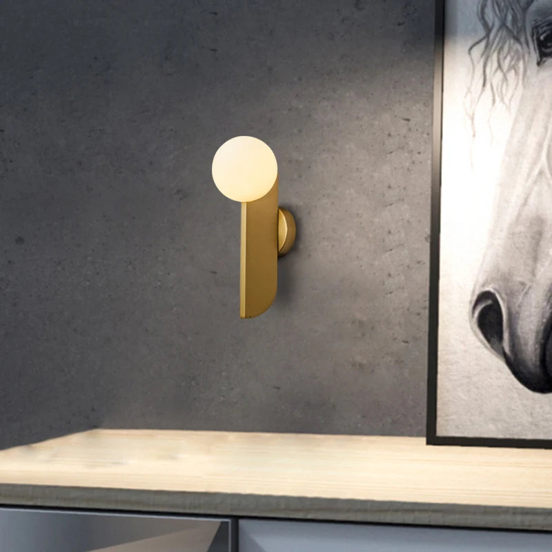 Applique murale LED en cuivre doré