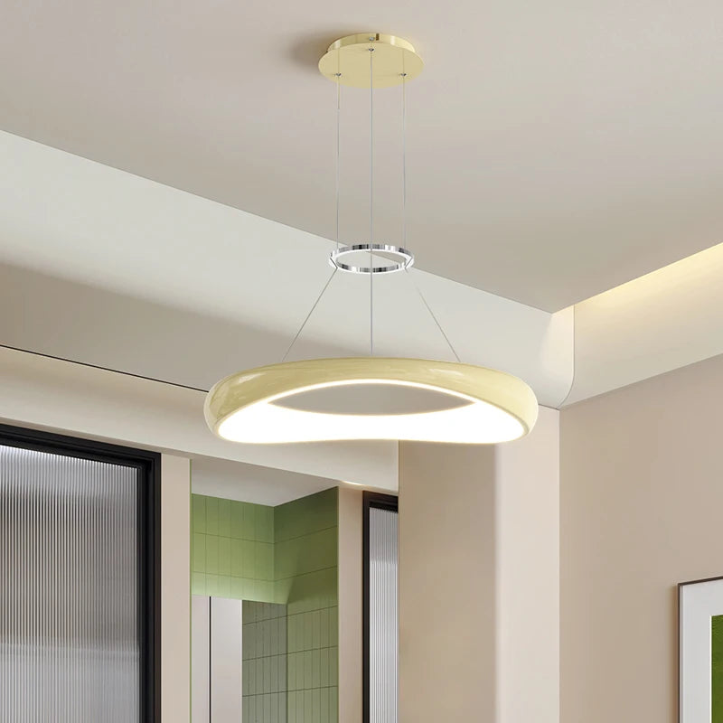 lustre led moderne nordique simple anneau restaurant bar - vue 4 sur 18