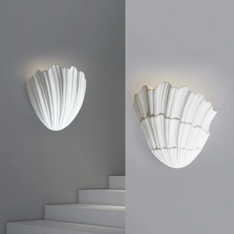 applique murale en coquille de gypse led moderne et créative