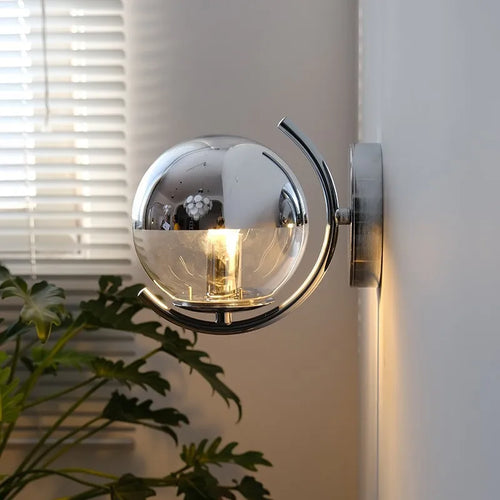 applique murale moderne minimaliste en argent à bulles en verre - vue 2 sur 7