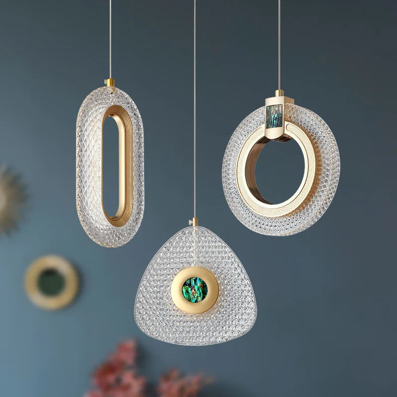 lustre moderne en cristal géométrique pour décoration intérieure - vue 5 sur 10
