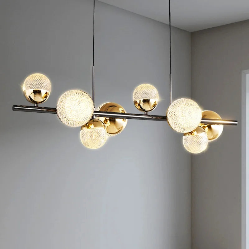 lustre moderne en verre led pour décoration intérieure