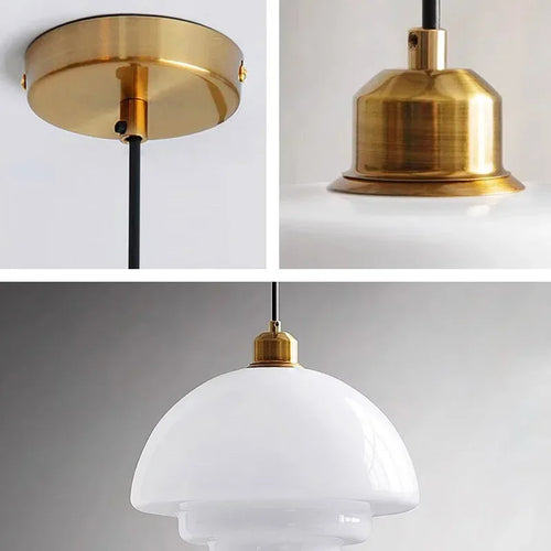 suspension décorative en verre de lait style nordique moderne - vue 6 sur 9