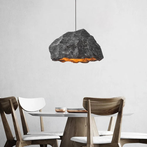 lustre design de créateur nordique lampe personnalisée imitation roche micro ciment style japonais lampe de pédant faite à la main - vue 10 sur 10