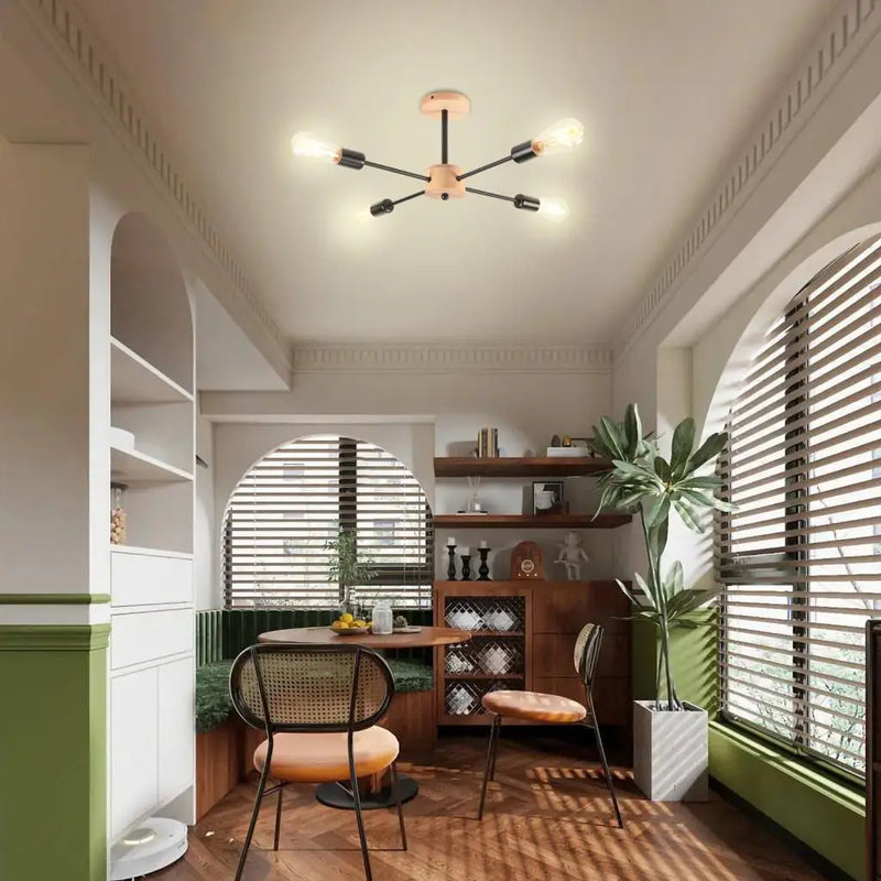 lustre moderne en forme d'araignée avec 4 prises d'éclairage
