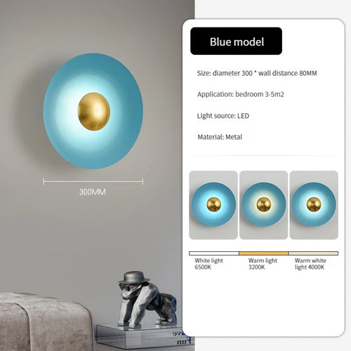 applique murale led ronde moderne pour décoration de luxe intérieure - vue 11 sur 11