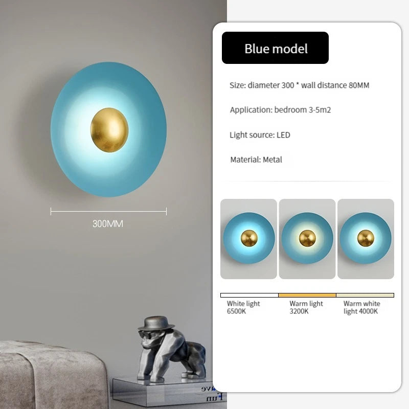 applique murale led ronde moderne pour décoration de luxe intérieure - vue 10 sur 11