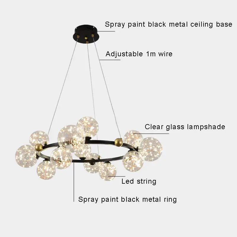 lustre led moderne design nordique pour décoration intérieure