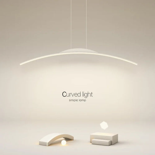 SANDYHA moderne nordique suspension bande incurvée Lustres salon salle à manger Lustres Para Sala De Jantar accrocher Lampara Techo