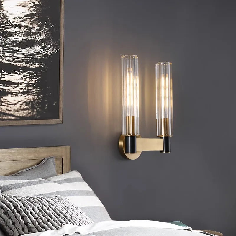 Applique murale italienne de luxe en cristal de cuivre minimaliste postmoderne - vue 4 sur 8