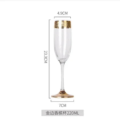 Verre à vin cristal style europeen bord argent