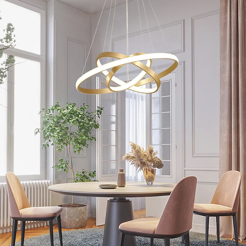 lustre moderne en style nordique avec télécommande et lumière led