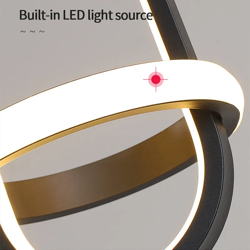 lustre moderne avec éclairage led décor intérieur - vue 3 sur 6