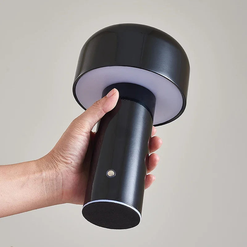 lampe de table champignon sans fil rechargeable variable type c - vue 8 sur 11