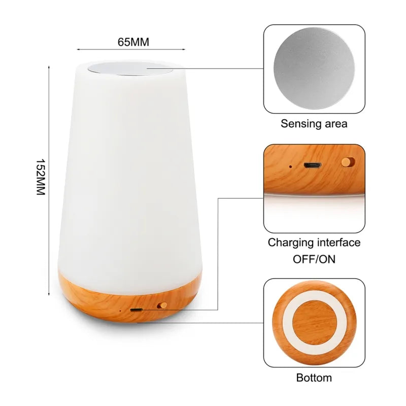 lampe bureau portable couleur rechargeable usb intensité variable - vue 6 sur 6