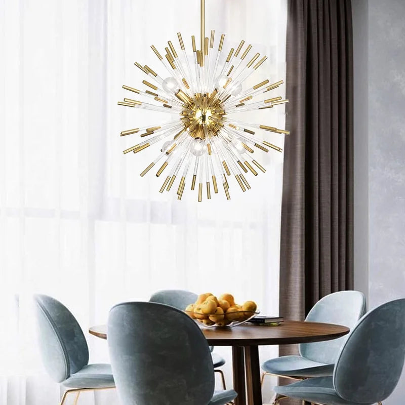 lustre de luxe en forme de pissenlit éclairage décoratif en stock - vue 5 sur 12