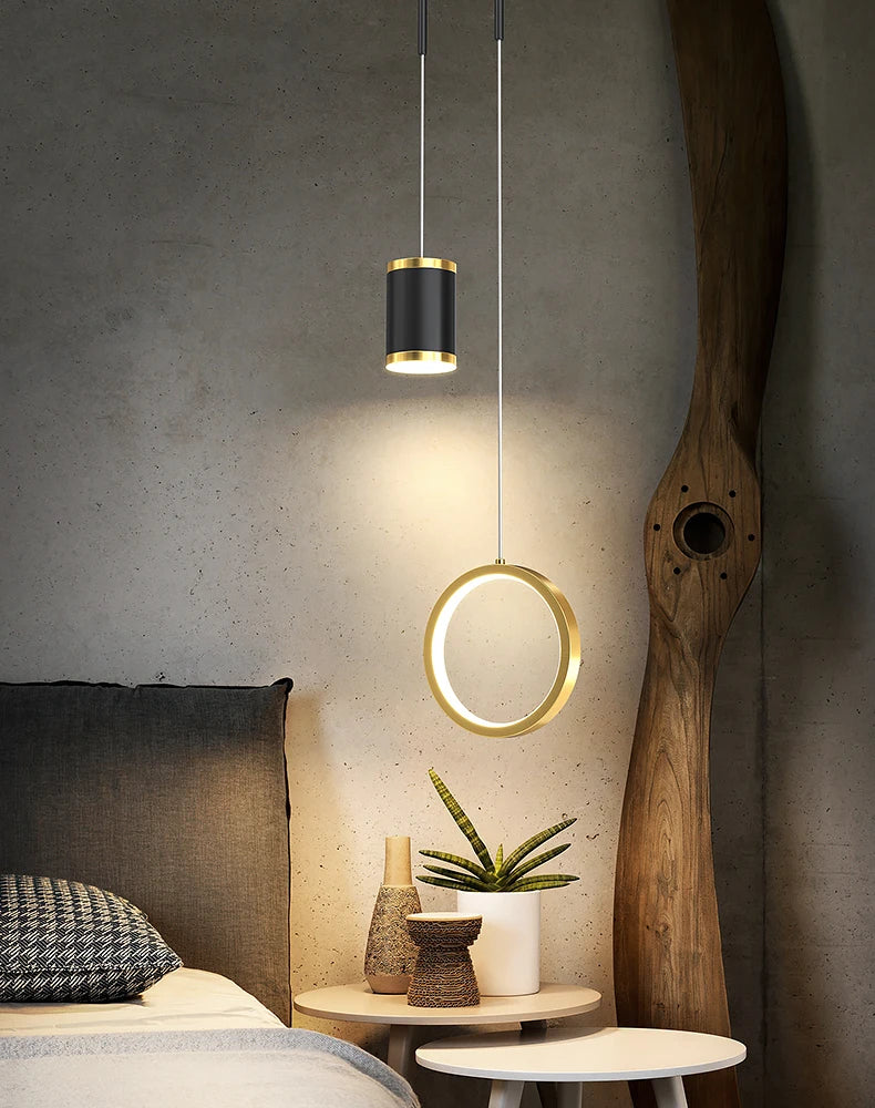 lustre led moderne à suspension pour intérieur nordique décoratif - vue 2 sur 9