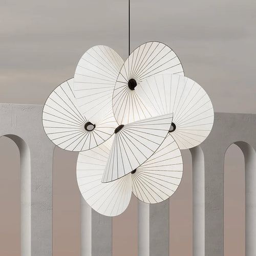 lustre 	 en tissu design réglable pour éclairage maison - vue 2 sur 7