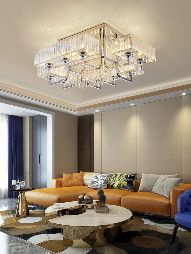 lustre dimmable en cristal pour un éclairage élégant - vue 3 sur 12