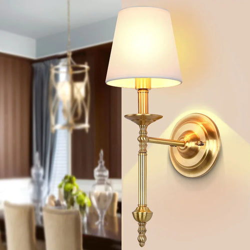 applique murale antique à LED avec abat-jour en tissu - vue 4 sur 10