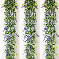 plantes d'eucalyptus artificielles et fleurs de lavande pour décoration
