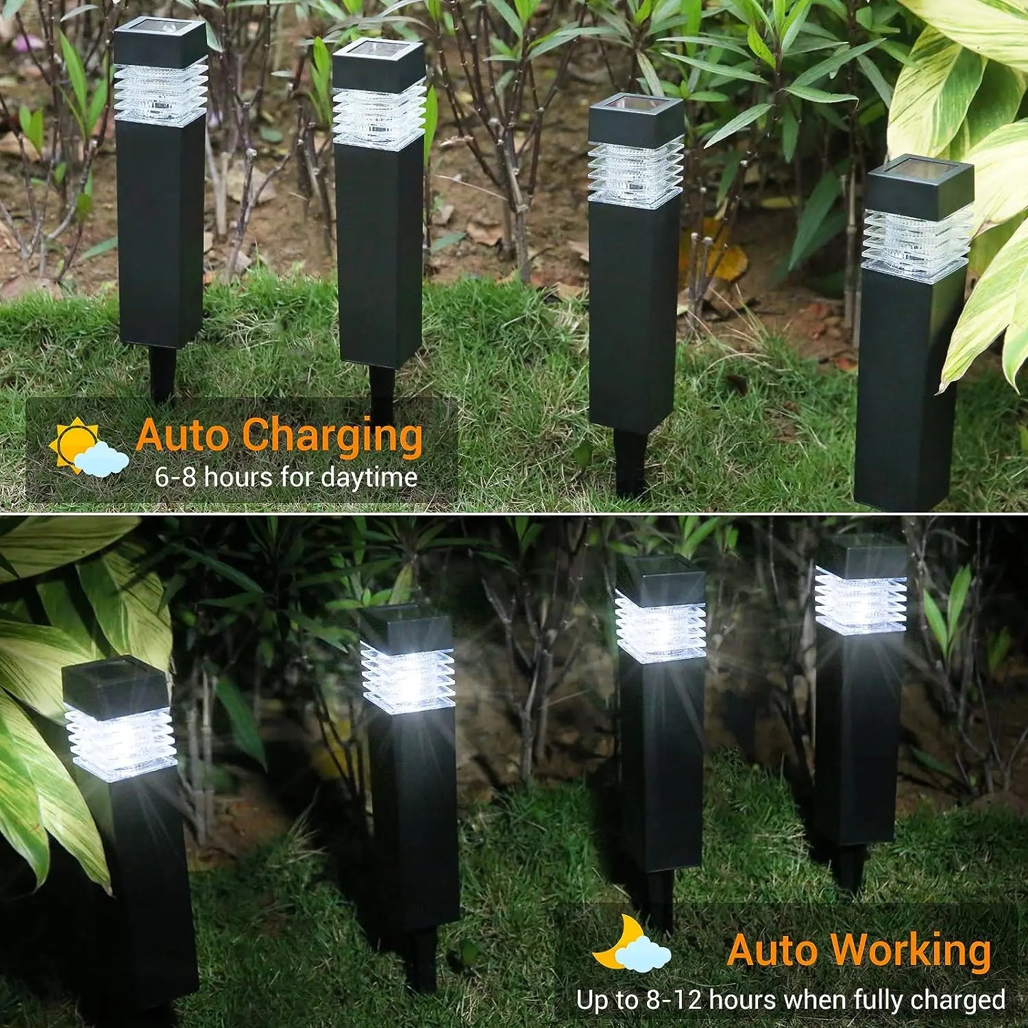 lampes solaires led de jardin imperméables pour éclairage extérieur - vue 4 sur 8