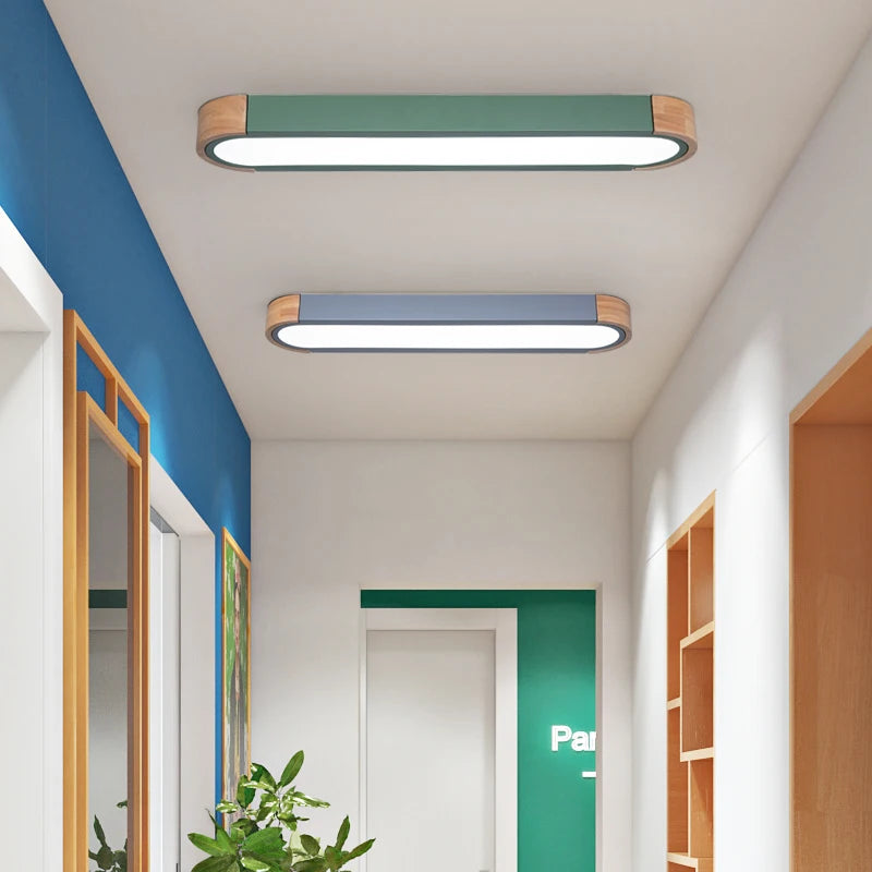 plafonnier led dimmable en bois pour divers espaces