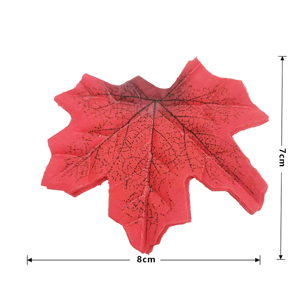 lot de 50 feuilles d'érable artificielles pour décorations d'automne - vue 11 sur 11