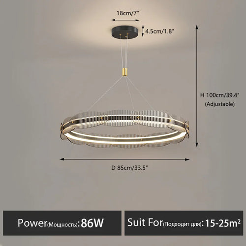 lustre moderne design pour salon et restaurant suspension - vue 12 sur 12