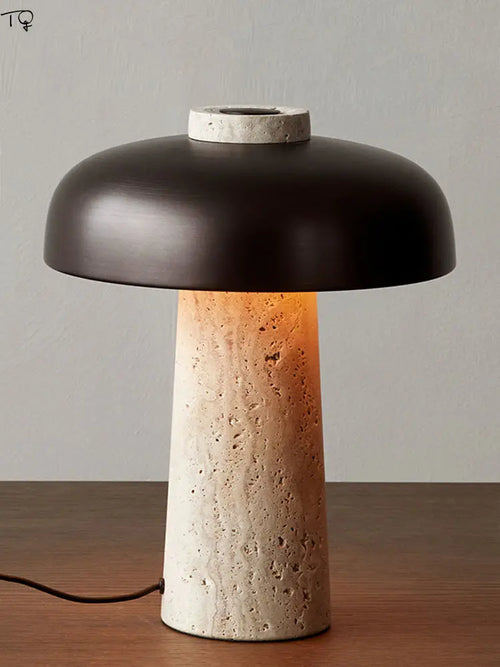 Lampe designer wabi-sabi jaune grotte pierre