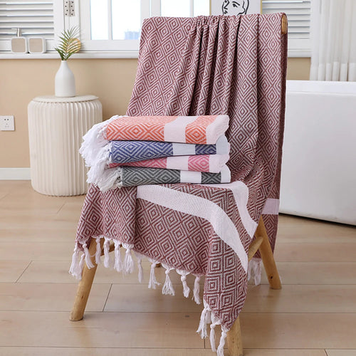 serviette de plage turque coton motif imprimé bohème